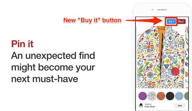 Pinterest添加“购买”按钮 变身购物网站