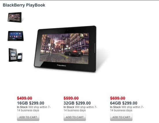 RIM降价促销PlayBook平板 售价统一299美元