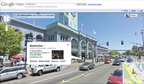 谷歌在街景中标注商户位置 显示商户信息(图)