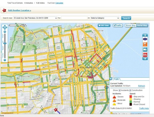 mapquest 地图,mapbox卫星地图 测试表现: 谷歌地图:8分 必应地图:7分 mapquest:6分
