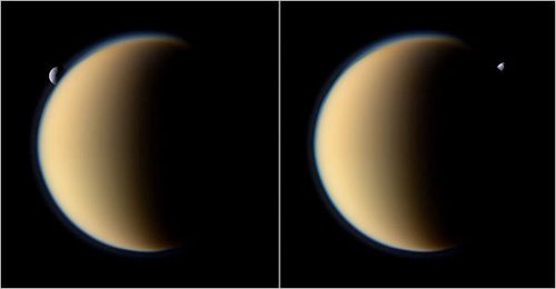 美卡西尼号探测器拍摄土星及其卫星高清美图