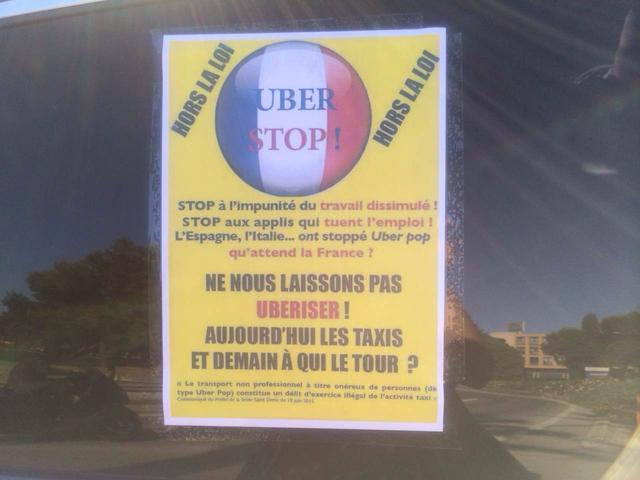 法国出租车司机罢工抗议Uber 引发交通瘫痪