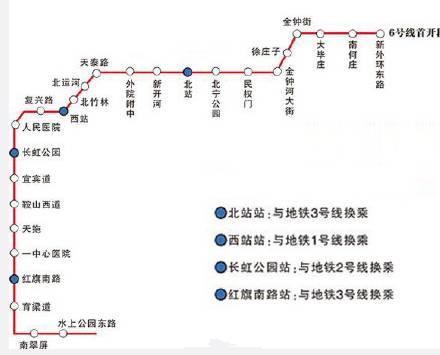 天津地铁6号线预计明年试运营 赶紧看看运行图