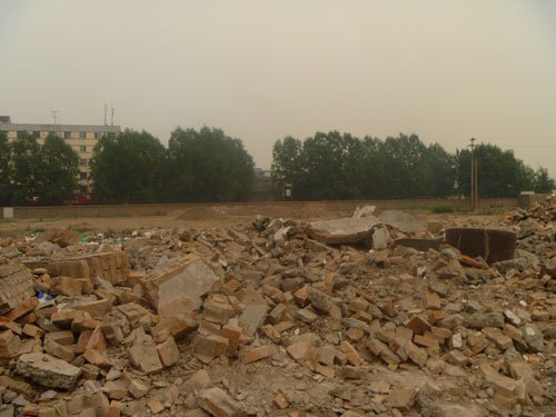 太原迎新街中冶置业工地 残砖断瓦里的缕缕青