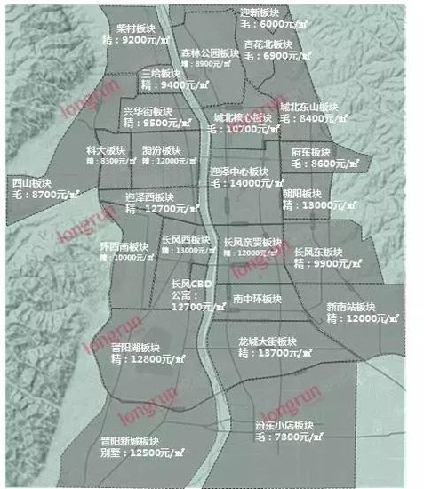 太原楼市热点板块详解(房价地图)