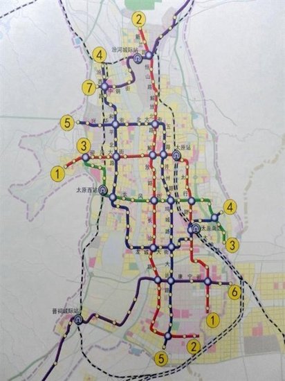 资讯 海外 评测 太原轨道交通网络全图(已经列入"十二五"国家规划