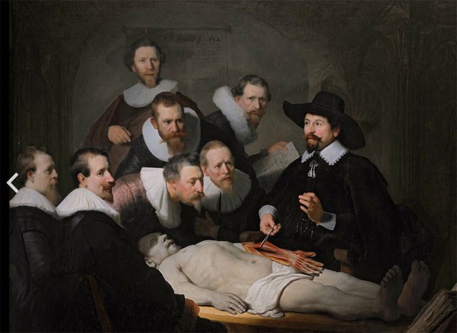 倫勃朗的著名畫作《杜爾博士的解剖學課》