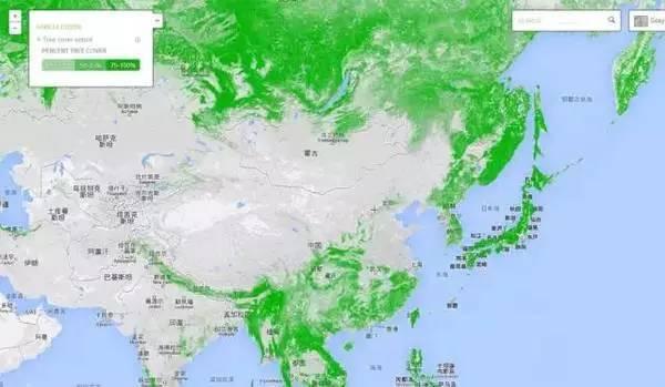 图注:中国及周边国家森林覆盖率地图图片