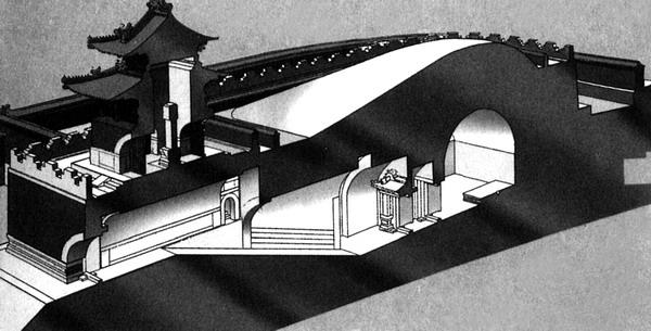 图注:慈禧地宫透视图(王其亨绘)
