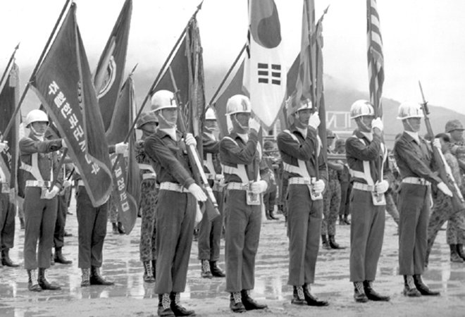 1968年，驻越韩军举行派兵3周年纪念仪式