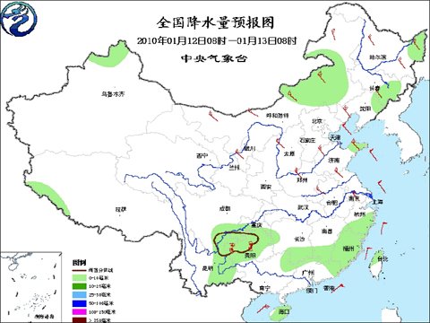 全国24小时降水量预报图