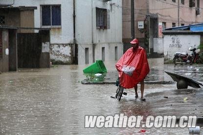 受海葵影响 浙江三门现城市内涝_回顾_天气
