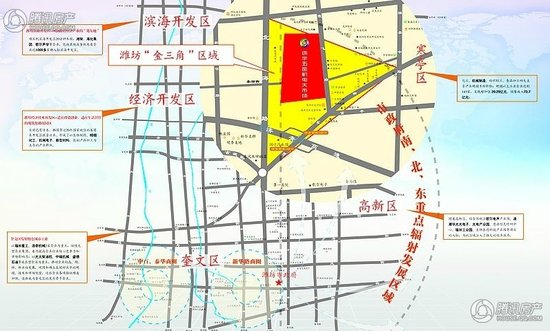 环宇五金机电大市场;; 潍坊文化创意产业园区位图图片