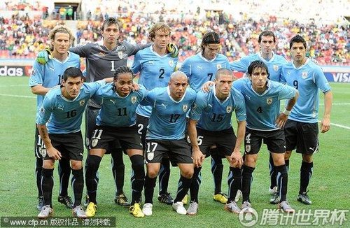 图文:乌拉圭VS韩国 乌拉圭首发11人_2010南非世界杯
