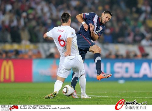 图文:英格兰VS美国 特里防守邓普西_世界杯图