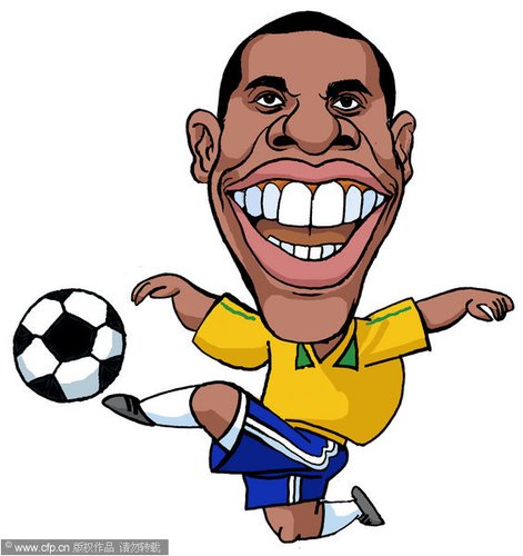 漫画:世界杯球星脸谱+罗比尼奥