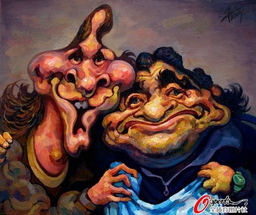 漫画:梅西和马拉多纳