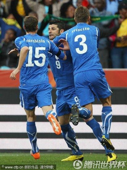 图文:意大利vs新西兰 意大利扳平比分_2010南非世界杯