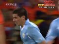 进球视频：乌拉圭任意球配合 佩雷拉补时破门