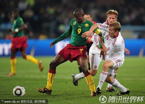 2010世界杯小组赛E组次轮:喀麦隆1-2丹麦