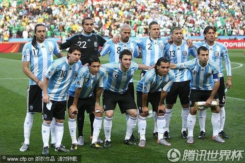 图文:阿根廷1-0尼日利亚 赛前球队合影_B组新闻_大成网_腾讯网