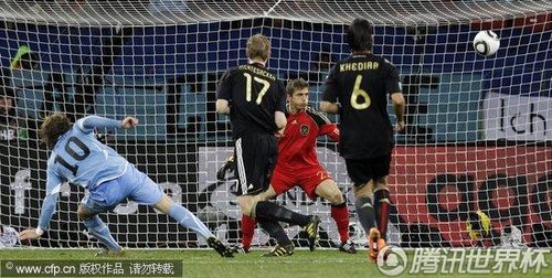 图文:乌拉圭VS德国 弗兰远射破门_世界杯图片