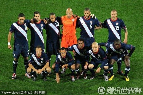 图文:英格兰VS美国 美国队合影_世界杯图片