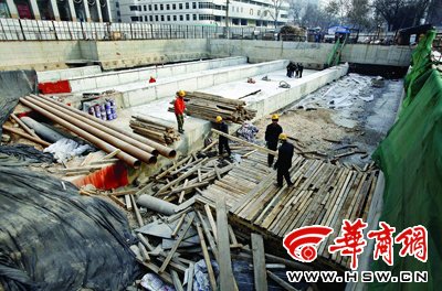 西安地铁北大街站封顶 春节前恢复畅通(图)