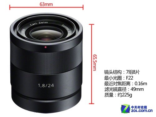 首款e口蔡司镜头 索尼24mm f\/1.8全面评测