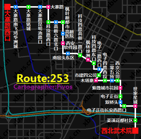 253路公交线路图(西安公交网)