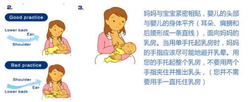 正确的抱姿和吮吸方法可以帮助宝宝有效地吮吸