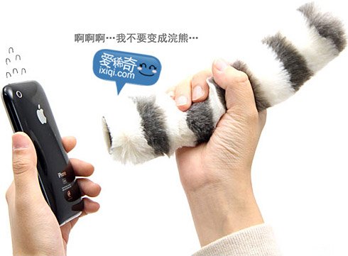 好可爱!韩国d'tail毛茸茸的尾巴手机支架
