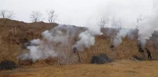 洛川县有人烧制木炭污染环境 被行拘十日