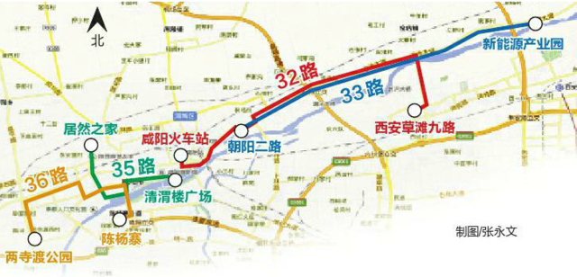 西咸将开第3条公交 咸阳火车站到西安草滩九路