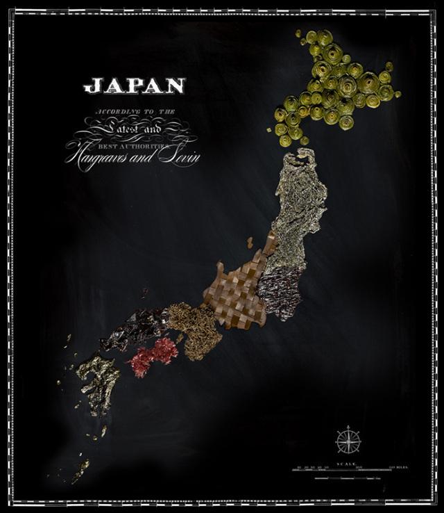 看吃货眼中的世界地图 日本亮了!