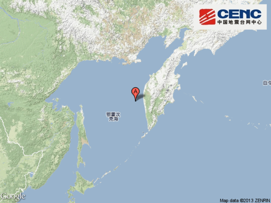 俄西伯利亚海岸鄂霍次克海附近发生8.7级地震