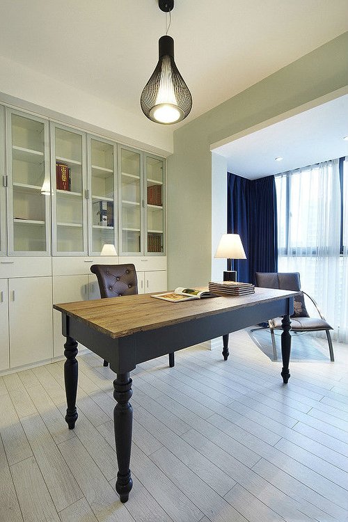 书房巧用颜色搭配，老房焕新沉浸式学习空间