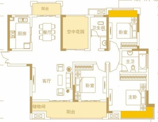 金水湾4室0厅2卫1厨130.00㎡户型图