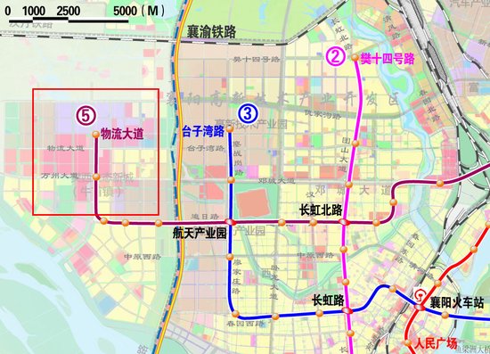 襄阳地铁5号线在樊西八大市场附近有站点