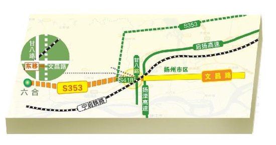 而文昌西路由东至西,直至在与启扬高速扬州段与甘八路回合后止步,因此