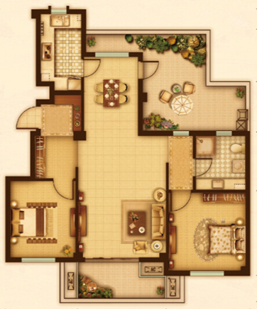 格林世界96㎡120㎡经典户型 诠释都市舒适生