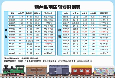 21日起火车站换新时刻表_频道-烟台