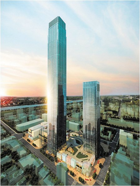 湖南第一高楼7月主体开建 452米高楼将设46部电梯_频道-岳阳_腾讯网