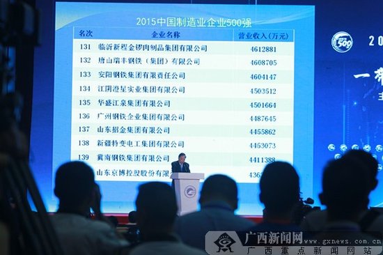 中国企业500强名单公布 广投柳钢等入围_频道