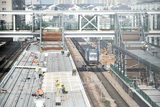 火车站北广场改造建设忙_频道-镇江