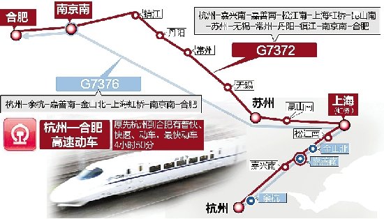 杭州至合肥高铁开通 节省时间超过1小时_网
