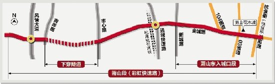 彩虹路萧山段试通车 以前堵车1小时现在2分钟