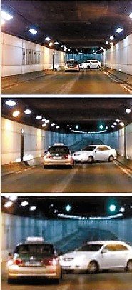  高速 隧道单行道路上  女司机 玩命 掉头 逆行_大