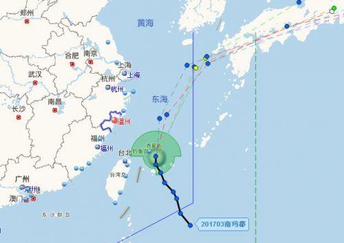 台风南玛都进入东海 温州沿海将有8级大风