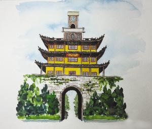 大学女教师的宁波老建筑水彩画在网上走红